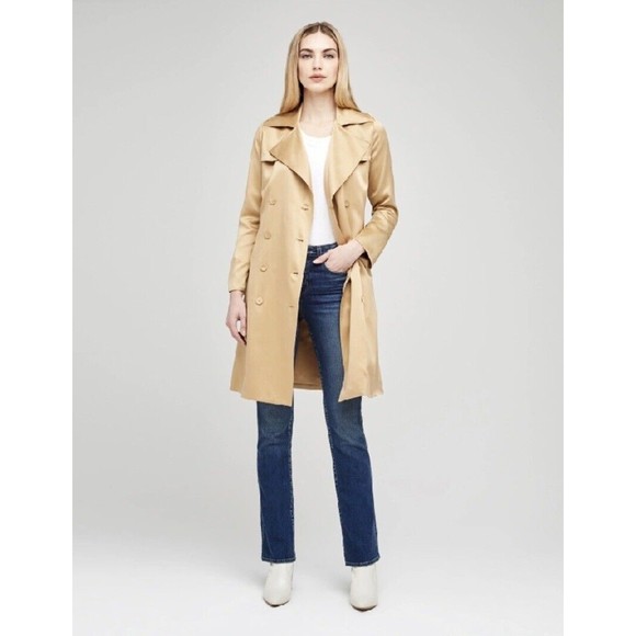 L’Agence Elise Belted Trench Coat Tan Size XS $650.00